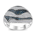 GP Blue Diamond (IR), White Diamond Dome Ring in Rhodium Over Sterling Silver (Size 7.0) 1.00 ctw - Sticky add to cart bar