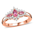 Mahenge Spinel, White Zircon Ring in 18K Vermeil RG Over Sterling Silver (Size 8.0) 0.75 ctw - Sticky add to cart bar