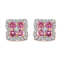 Mahenge Spinel and White Zircon 1.15 ctw Clover Leaf Earrings in 18K Vermeil Rose Gold Over Sterling Silver - Sticky add to cart bar