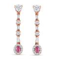 D'Joy Mahenge Spinel and Moissanite 1.85 ctw Art Deco Earrings in 18K Vermeil Rose Gold Over Sterling Silver - Sticky add to cart bar
