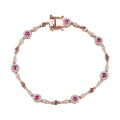D'Joy Mahenge Spinel and Multi Gemstone 2.60 ctw Art Deco Bracelet in 18K Vermeil Rose Gold Over Sterling Silver (7.25 In) - Sticky add to cart bar