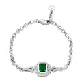 Simulated Emerald and Simulated Diamond 2.50 ctw Bracelet in Silverto (8.00 In) - Sticky add to cart bar