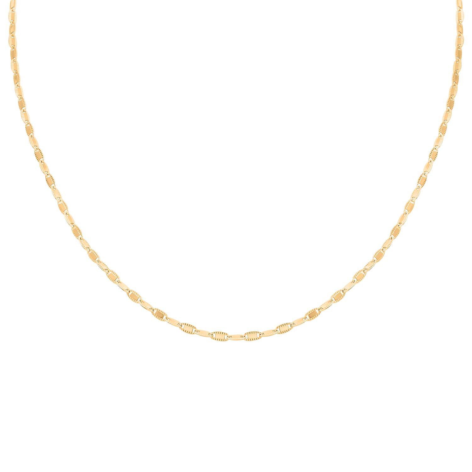 Chain Necklace in 14K Yellow Gold Over Sterling Silver 24 Inches 5.8 Grams