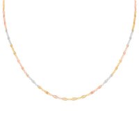 Mariner Chain Necklace in 14K Yellow Rose Gold Over and Sterling Silver 5.8 Grams 24 Inches