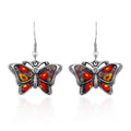 Multi Color Murano Style and White Austrian Crystal Dangle Earrings in Stainless Steel - Sticky add to cart bar