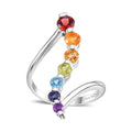 Multi Gemstone Ring in Rhodium Over Sterling Silver (Size 10.0) 1.25 ctw - Sticky add to cart bar