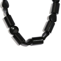 Karis Black Agate and Black Obsidian 139.00 ctw Necklace 20 Inches in Platinum Bond