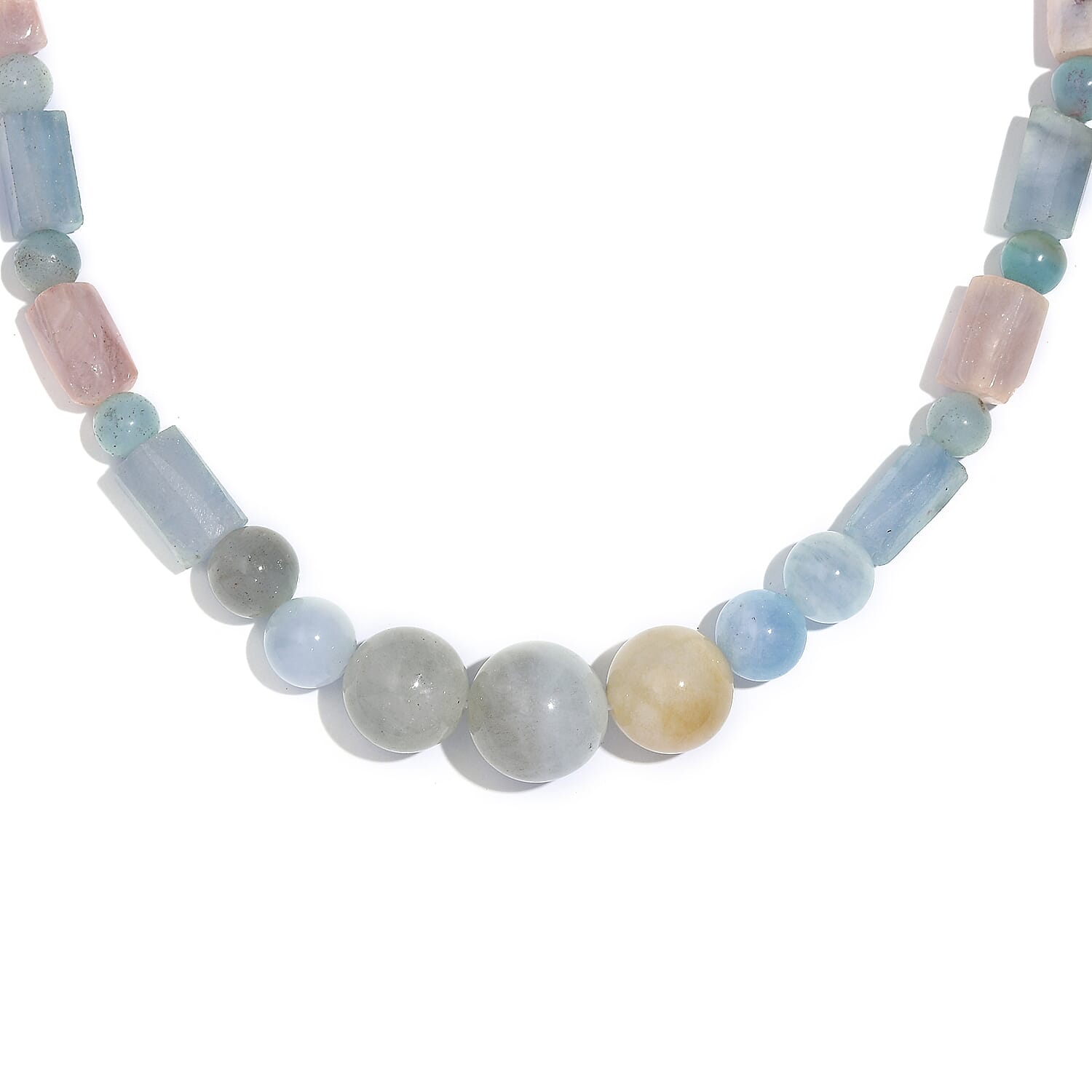Beryl 139.00 ctw Necklace 20 Inches in Stainless Steel