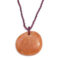Agate and Orissa Rhodolite Garnet 104.00 ctw Necklace 20 Inches in Stainless Steel - Sticky add to cart bar