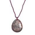 Agate and Orissa Rhodolite Garnet 164.00 cts Necklace 20 Inches in Stainless Steel - Sticky add to cart bar