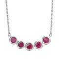 Niassa Ruby (FF) 3.40 ctw Necklace in Rhodium Over Sterling Silver and Stainless Steel 18 Inches - Sticky add to cart bar