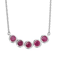 Niassa Ruby (FF) 3.40 ctw Necklace in Rhodium Over Sterling Silver and Stainless Steel 18 Inches