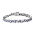 Tanzanite, Moissanite Bracelet in Rhodium Over Sterling Silver (7.25 In) 13.50 ctw - Sticky add to cart bar