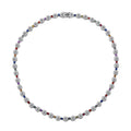 Moissanite and Multi Sapphire 26.20 ctw Rainbow Radiance Necklace in Rhodium Over Sterling Silver 18 Inches - Sticky add to cart bar