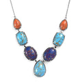 Mojave Multi Turquoise 78.85 ctw Necklace 18 Inches in Stainless Steel - Sticky add to cart bar