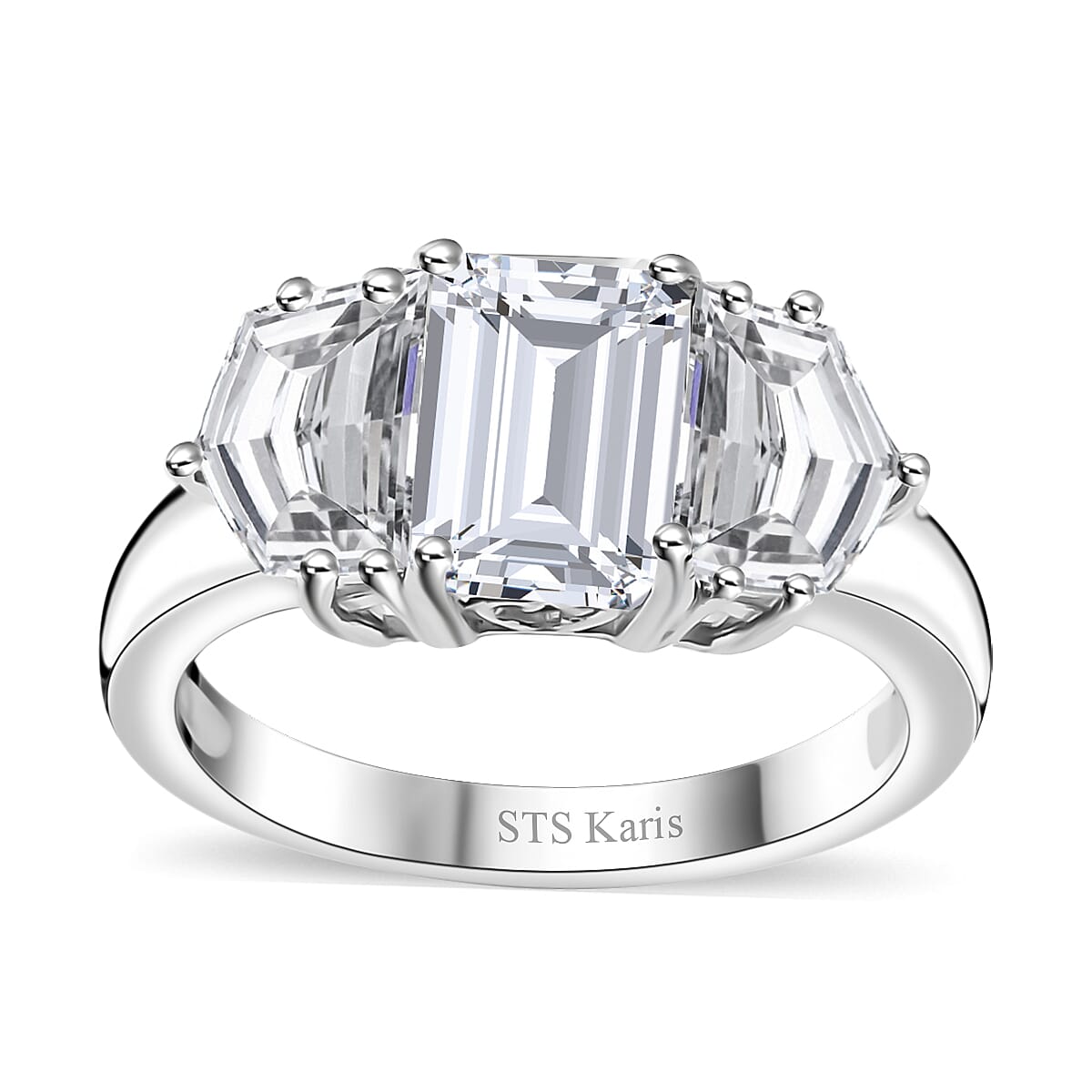 Karis White Topaz Ring in Platinum Bond (Size 10.0) 3.85 ctw