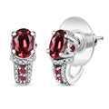 TLV Premium Ouro Fino Rubellite, White Zircon Earrings in Rhodium Over Sterling Silver 2.00 ctw - Sticky add to cart bar