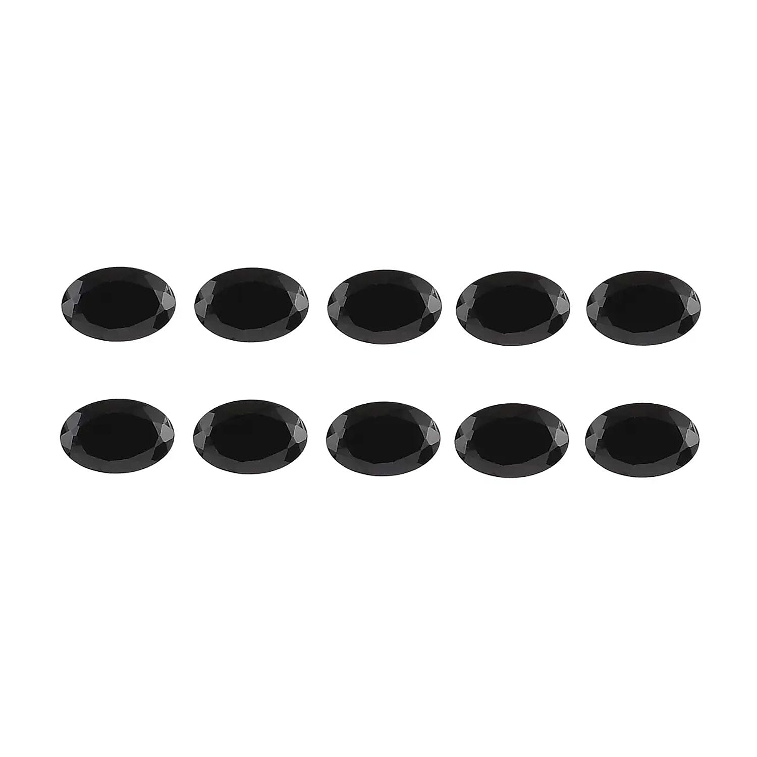 Premium Thai Black Spinel Set of 10 (Oval 6x4 mm) 5.39 ctw Loose Gemstone