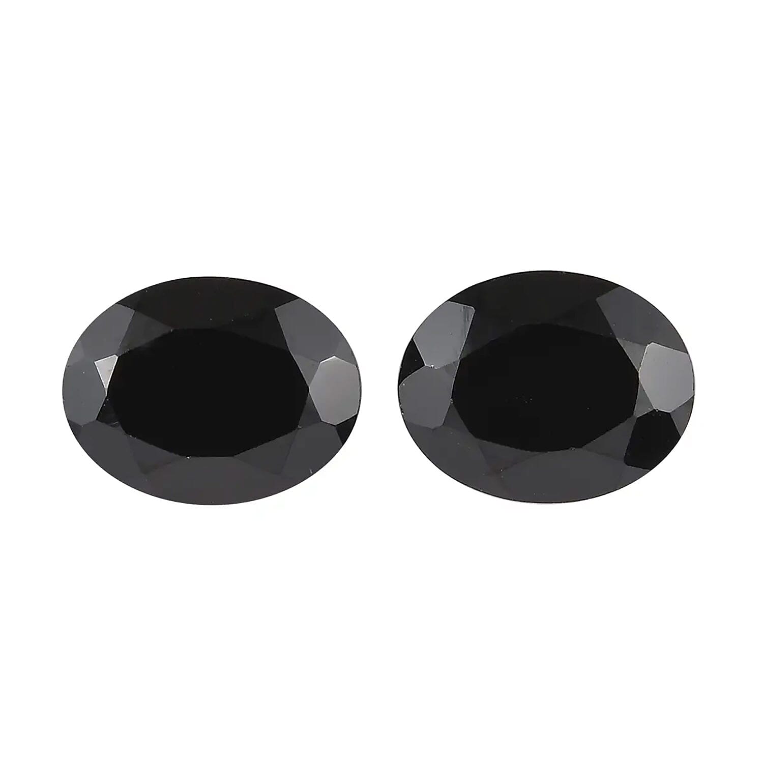 Premium Thai Black Spinel Set of 2 (Oval 9x7 mm) 3.57 ctw Loose gemstone