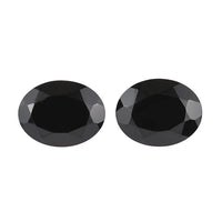 Premium Thai Black Spinel Set of 2 (Oval 9x7 mm) 3.57 ctw Loose gemstone