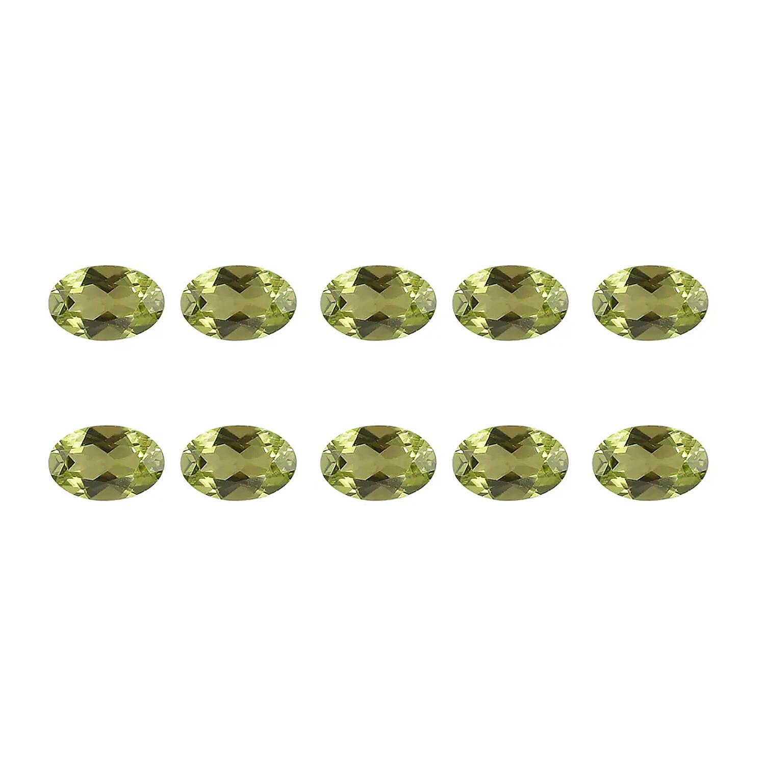Premium Peridot Set of 10 (Oval 6x4 mm) 4.44 ctw