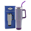 Purple Crystals 40 oz Stainles Steel Tumbler with Speaker - Sticky add to cart bar
