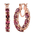 Tanzanite 7.68 ctw Inside Out Hoop Earrings in Rhodium Over Sterling Silver - Sticky add to cart bar