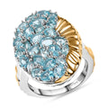Betroka Blue Apatite Cluster Ring in 18K Vermeil YG and Rhodium Over Sterling Silver (Size 10.0) 4.35 ctw - Sticky add to cart bar