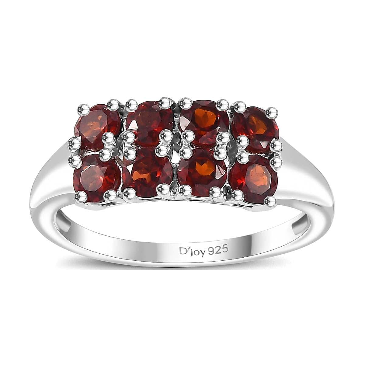Mozambique Garnet 1.15 ctw Ring in Platinum Over Sterling Silver