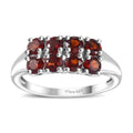 Mozambique Garnet 1.15 ctw Ring in Platinum Over Sterling Silver - Sticky add to cart bar
