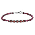 Red Garnet  Beads Bracelet (Size - 7.25) in Platinum Overlay Sterling Silver 11.66 ctw - Sticky add to cart bar