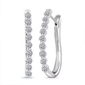 Luxuriant Lab Grown Diamond G-H SI 1.00 ctw Latch Back Earrings in Platinum Over Sterling Silver - Sticky add to cart bar