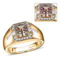 Doorbuster AAA Turkizite, Moissanite Men's Ring in 18K Vermeil YG Over Sterling Silver (Size 11.0) 2.80 ctw - Sticky add to cart bar