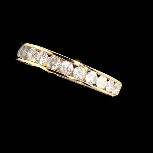 14K Yellow Gold White Diamond Band Ring (Size 7.0) 1.00 ctw