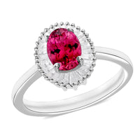 Luxoro Premium Ouro Fino Rubellite and G-H I1 Diamond 1.00 ctw Ring in 14K White Gold