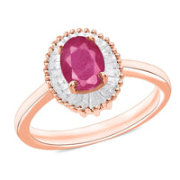 Luxoro Premium Mozambique Ruby and G-H I1 Diamond Ring in 14K Rose Gold (Size 10.0) 1.30 ctw