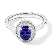 Luxoro Premium Tanzanite and G-H I1 Diamond Ring in 14K White Gold (Size 10.0) 1.00 ctw