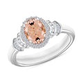 Luxoro Premium Marropino Morganite and G-H I1 Diamond Ring in 14K White Gold (Size 10.0) 1.60 ctw - Sticky add to cart bar