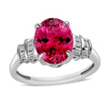 Luxoro Premium Ouro Fino Rubellite and G-H I1 Diamond 2.65 ctw Ring in 14K White Gold - Sticky add to cart bar