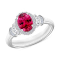 Luxoro Premium Ouro Fino Rubellite and G-H I1 Diamond Ring in 14K White Gold (Size 10) 1.60 ctw - Sticky add to cart bar