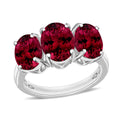 Rhapsody AAAA Ouro Fino Rubellite 5.00 ctw 3 Stone Ring in 950 Platinum 7.20 Grams - Sticky add to cart bar