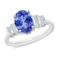 Luxoro Premium Tanzanite and G-H I1 Diamond 2.10 ctw Ring in 14K White Gold - Sticky add to cart bar