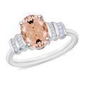 Luxoro Premium Pink Morganite and G-H I1 Diamond 1.90 ctw Ring in 14K White Gold - Sticky add to cart bar