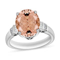 Luxoro Premium Marropino Morganite and G-H I1 Diamond Ring in 14K White Gold (Size 10.0) 4.10 Grams 4.55 ctw - Sticky add to cart bar