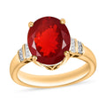 Luxoro Premium Crimson Fire Opal and G-H I1 Diamond Ring in 14K Yellow Gold (Size 10.0) 4.10 Grams 3.40 ctw - Sticky add to cart bar