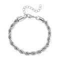 Braided Rope Chain Bracelet in Stainless Steel (7-9In) - Sticky add to cart bar
