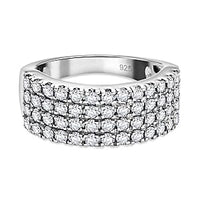 White Swarovski Crystal Ring in Rhodium Over Sterling Silver (Size 10.0) 1.98 ctw