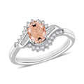 Luxoro Premium Pink Morganite and G-H I1 Diamond 1.06 ctw Ring in 14K White Gold (Size 10.0) - Sticky add to cart bar