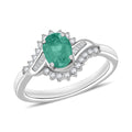 Luxoro Premium Kagem Zambian Emerald and G-H I1 Diamond 1.10 ctw Ring in 14K White Gold - Sticky add to cart bar