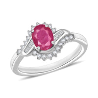 Luxoro Premium Mozambique Ruby and G-H I1 Diamond Ring in 14K White Gold (Size 10.0) 1.25 ctw